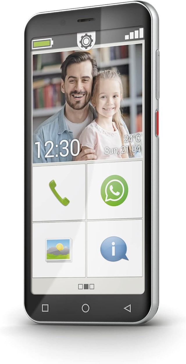 Emporia SMART.4 - easy-to-use smartphone for seniors with emergency function, unlocked for all carriers, 32MB RAM with Black Bookcover Case.