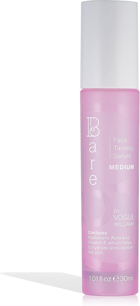 Bare by Vogue Face Medium Tanning Serum - Achieve a Natural and Sun-Kissed Glow - Radiant Glow Hydrating Formula - Even and Streak-Free Application - Suitable for All Skin Types - 30ML.