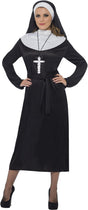 Smiffys Nun Costume, Black with Dress, Belt & Headdress, Saints and Sinners Fancy Dress, Nun Dress Up Costumes.