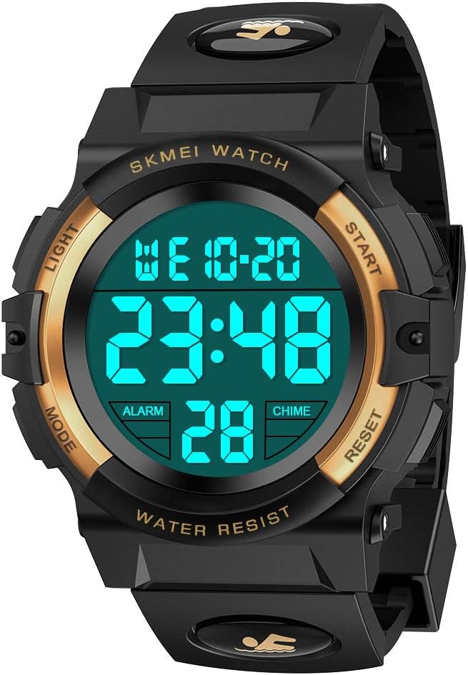 Sport Digital Kids Watch, Multifunction Waterproof Watch for 6-15 Year Old Boys Girls with LED Light Alarm and Calendar Date.