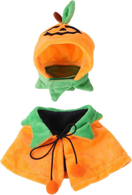 Halloween Pet Poncho Hat Scarf Set Reversible Poncho Cat Dog Holiday Costume Scarf WhU653 (C, S).