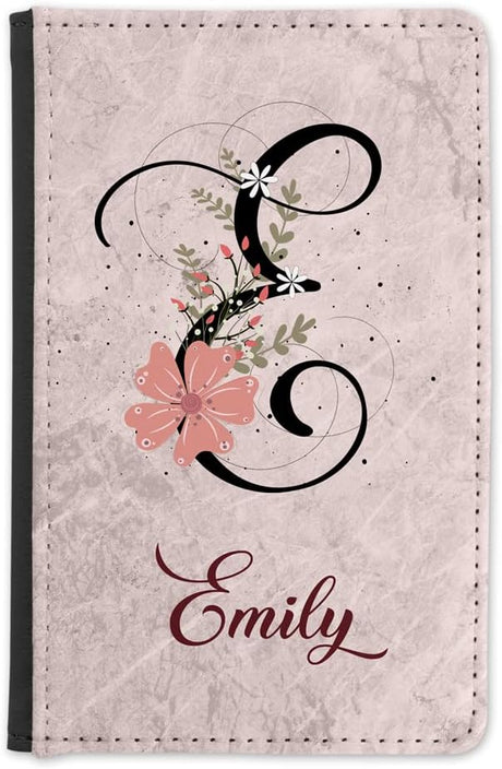 EnvyFone Personalised Passport Cover - Marble Floral - Travel Holiday Document Holder - Ladies Womans Girls Gift.