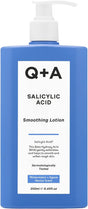 Q+A Salicylic Acid Smoothing Lotion for Targeted Body Care, a BHA that exfoliates the skin, combats 'backne' and unwanted texture, promotes smoother, healthier skin, 250ml.