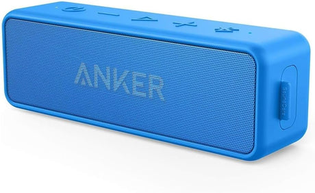 Anker Soundcore 2 Portable Bluetooth Speaker with 12W Stereo Sound, BassUp, IPX7 Waterproof, 24-Hour Playtime, Wireless Stereo Pairing, Speaker for Home, Outdoors, Travel.