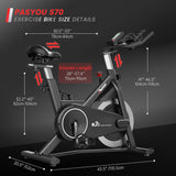 PASYOU Exercise Bike Stationary Bike Indoor Cycling Bike Ultra-Silent Stationary Bikes for Home Magnetic Exercise Bikes for Home Indoor Bike with LCD Monitor iPad Holder Cycle Bikes for Exercise.