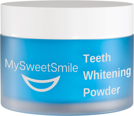 MySweetSmile Dentist-Approved Teeth Whitening Powder - IndyBest Award-Winner - Enamel-Safe & Sensitivity-Free - Cool Mint Flavour - Removes Years of Stains - 6 Month Teeth Whitener Supply.