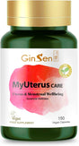 GinSen MyUterus Care for Women’s Warm Uterus, Pregnancy & Menstrual Wellness, 150 Capsules, Vegan Approved Supplement, Herbal Extract & Vitamins Made in UK.