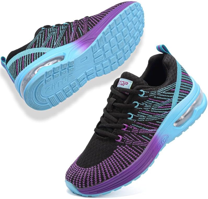 Womens Trainers Running Shoes Air Cushion Sneakers Ladies Walking Shoes Lightweight Breathable Mesh Athletic Sports Shoes Non Slip Casual Gym Tennis Shoes Jogging Shoes.