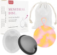 EACHPT Menstrual Cups,2 Reusable Menstrual Cup, Period Cup Easy to Clean&No Boiling Needed,Leak Proof & Lasts up to 12 Hours, Sustainable Period Disc Alternative to Menstrual Cups, Tampons and Pads.