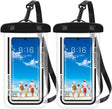 PAIDASHU waterproof phone pouch 7.2" Waterproof Phone Case 2-Piece IPX8 Waterproof Phone pouch, Touch Waterproof Phone Case, Mobile Phone Water Cover for Swimming and Bathing (2 Black).