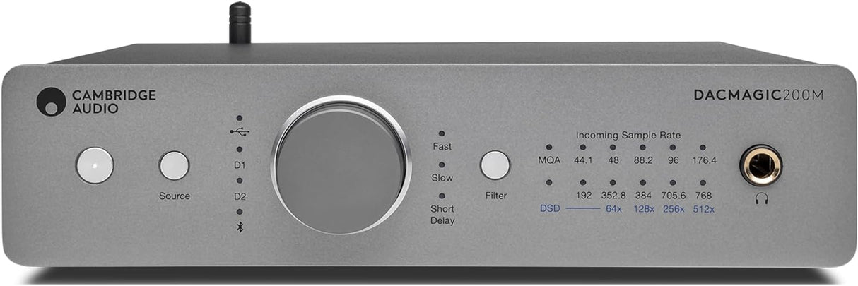 Cambridge Audio DacMagic 200M - MQA HiFi DAC and Headphone Amplifier with Bluetooth - PC/MAC Support with USB Connection - Handle Digital Files up to 24/768 or DSD512 (Lunar Grey).