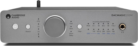 Cambridge Audio DacMagic 200M - MQA HiFi DAC and Headphone Amplifier with Bluetooth - PC/MAC Support with USB Connection - Handle Digital Files up to 24/768 or DSD512 (Lunar Grey)