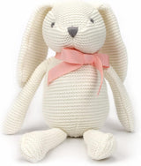 FLUFFYFUN Organic Cotton Bunny Teddy for Baby 7.1", Easter Bunny Soft Toys Rabbit Plush (pink).