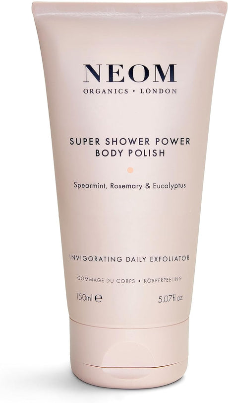 NEOM- Super Shower Power Body Polish | Spearmint, Rosemary & Eucalyptus Essentail Oils | Exfoliates, buffs & smooths skin | Vegan | Body Scrub.