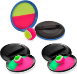 Toss and Catch Ball Set with Two Velcro Paddle Discs and Tennis Ball, Fun Outdoors Garden & Beach Toy Game for the Whole Family, Develops Hand-eye Coordination (Beach Catch It Game, 1 Set).