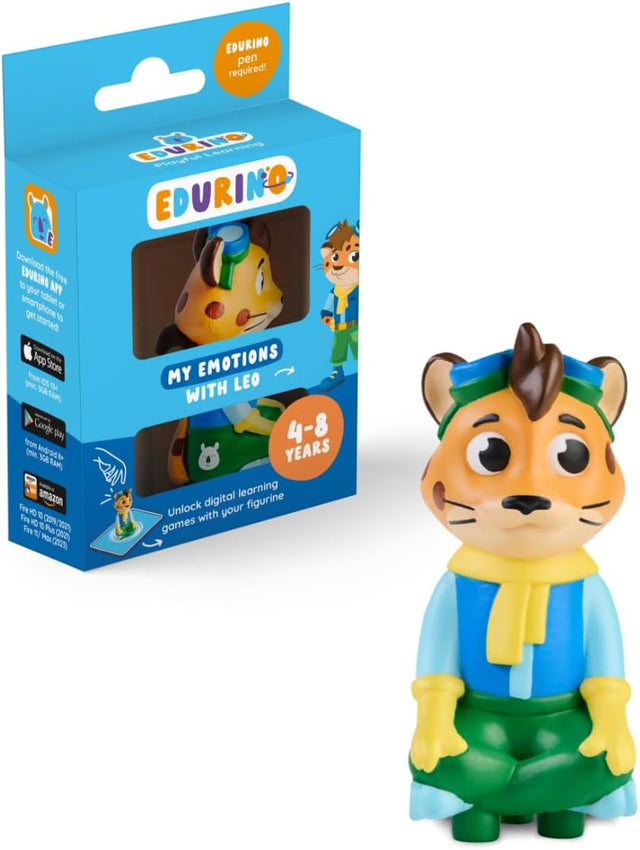 Edurino Leo - My Emotions, Emotions of Others, Emotional Wellbeing - Fun Educational Toy for Kids 4+ - Includes 1 x Leo Figurine and App Access for Engaging Games, Handwriting Practice.