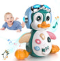 MOONTOY Baby Musical Toys for 1 Year Old Boys Girls, Infant Crawling Sound Toys with Music and Lights, Learning Baby Penguin Toys 6 Months plus, Educational 1st Birthday Presents 9 12 18 24 Months.