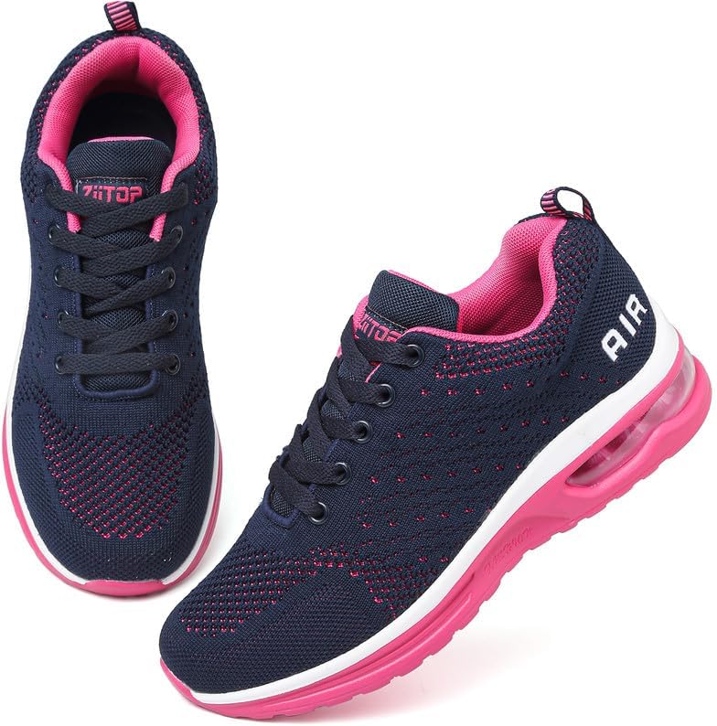 Running Shoes Womens Trainers Walking Shoes Air Cushion Athletic Sneakers Ladies Breathable Mesh Sport Shoes Lightweight Non Slip Tennis Shoes Workout Casual Gym Jogging Shoes.