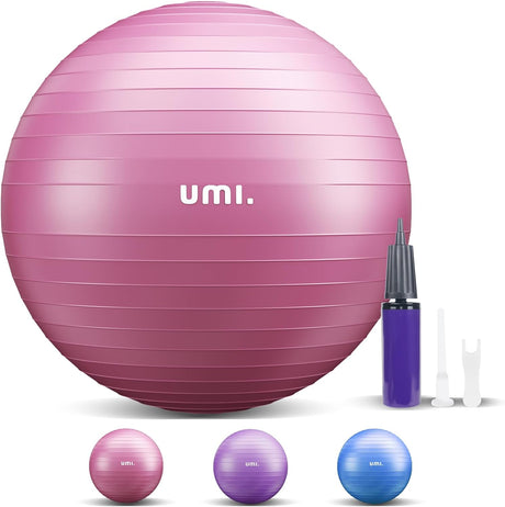 Amazon Brand - Umi Large Exercise Ball 55cm 65cm 75cm Gym Balls for Adults Yoga Ball with Pump Anti Burst Ball Chair for Balance, Stability.