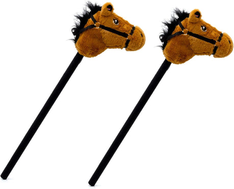 Carousel Home Pack of 2 Hobby Horse With Sound | Kids Stick Horse With Galloping Neighing Sounds | Childrens Plush Horse Riding Toy For Boys Girls - 72cm.