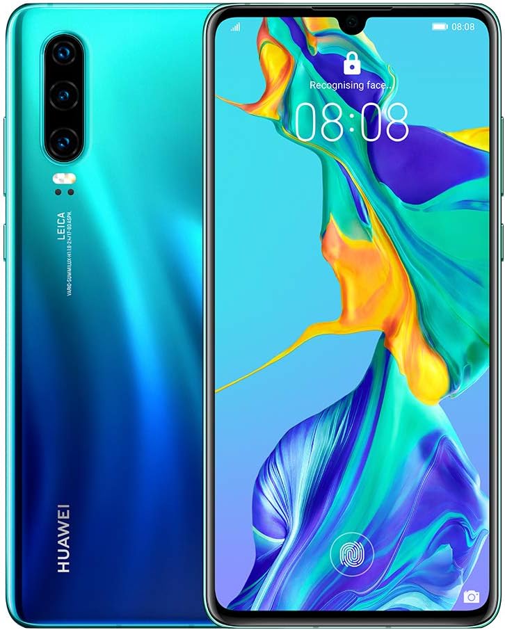 Huawei P30 ELE-L09 4G Smartphone 6GB RAM 128GB Unlocked Sim-Free - Aurora A (Renewed).