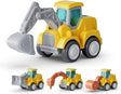 CARLORBO Digger Toy Cars for Toddlers - Pull Back Cars Toys, Press and Go Truck Toys for 18 Months to 2 3 4 5 Years,4 PCS ABS Engineering kids' Play Vehicles for Boys Girls Gift.