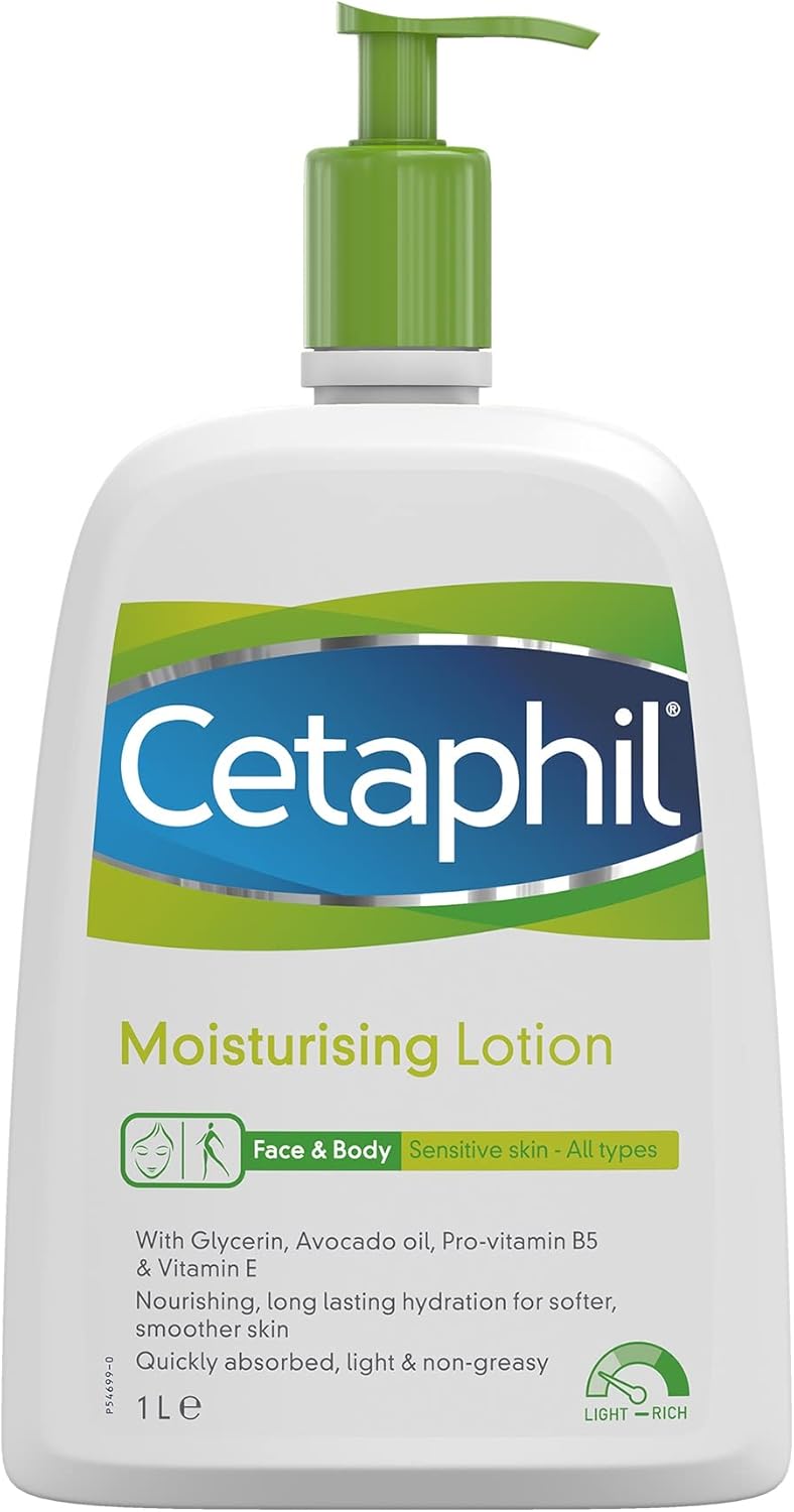 Cetaphil Face & Body Moisturiser, 473ml, Moisturising Lotion For Normal To Dry, Sensitive Skin, With Niacinamide & Vitamin E.