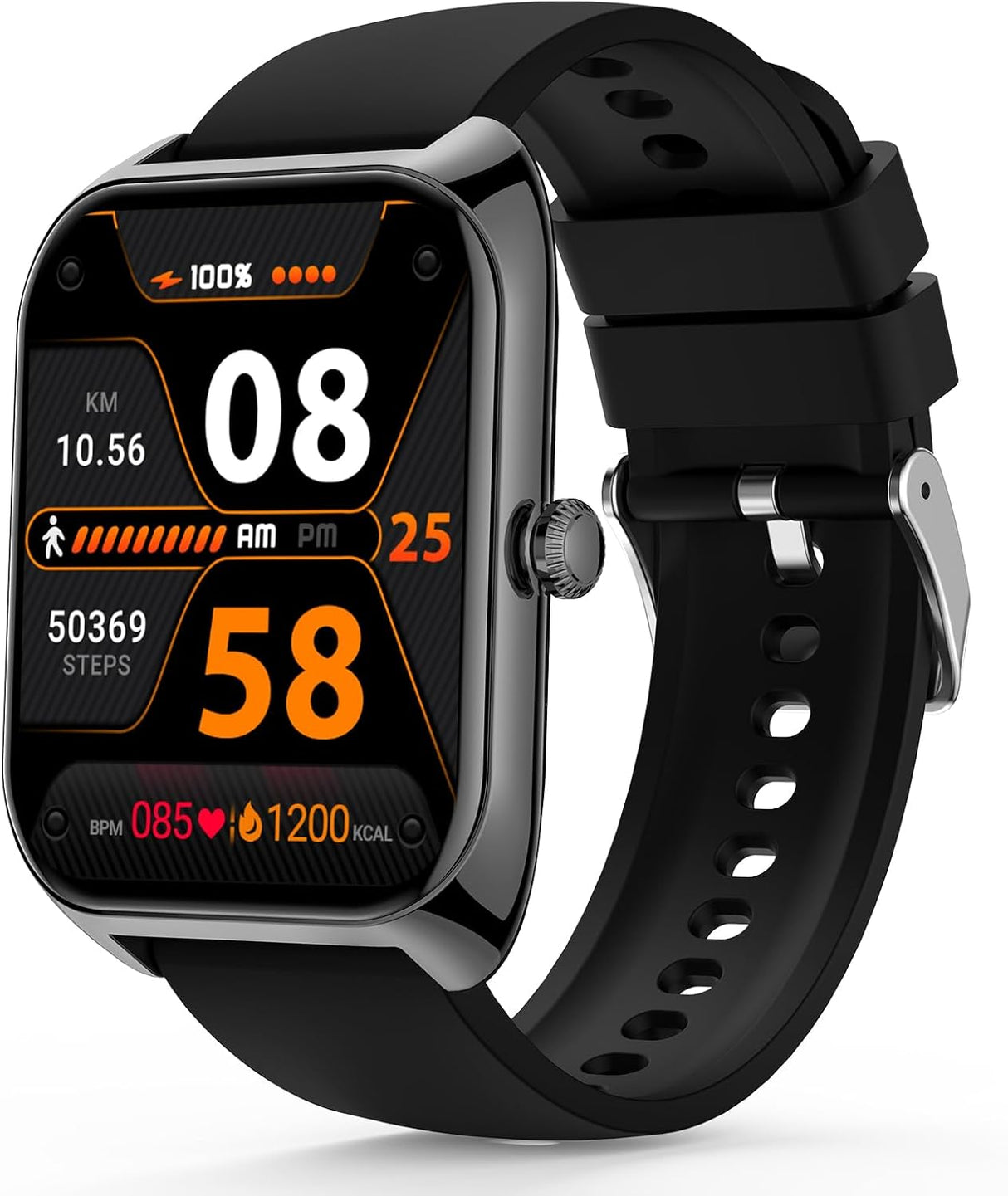 Smart Watch(Answer/Make Call), 2.02" Smartwatch with Blood Pressure Blood Oxygen Heart Rate Sleep Monitor, IP68 Waterproof Fitness Tracker 100+ Sports Modes Compatible with iOS Android for Men.