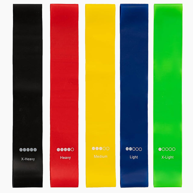 Good Nite Resistance Bands for Women and Men, 5 Different Levels of Resistance Exercise Bands for Yoga, Pilates - Include Carry Bag - for Hand, Hip and Leg Training.