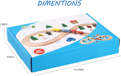 Wooden Train Toys for Toddlers, 33 Piece Magnetic Railway with Wooden Rails, Fits Thomas, Brio, Wooden Rail Set, Railway Toy, Gifts for 3 4 5 6 Year Old Girls & Boys.