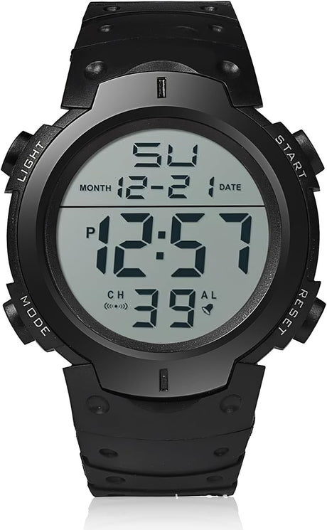 Black Digital Referee Watch Soccer Game Timer,Match Official Timer with Stopwatch, Countdown Alarm, Accurate Timekeeping, and Comfortable Fit for Soccer, Swimming, Running, Cycling and Students.