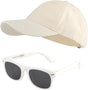 MK MATT KEELY Baseball Cap Sunglasses Set for Boys Girls 3-10 Years Shades Unisex Kids Adjustable Sports Sun Hat Summer Outdoor Accessories.