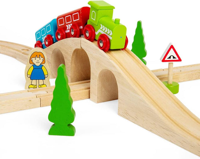 Bigjigs Rail, Figure of Eight Train Set, Wooden Toys, Award-Winning Wooden Toys for 3 4 5 6 Year Olds, Train Toy, Wooden Train Track, Traditional Train Set.