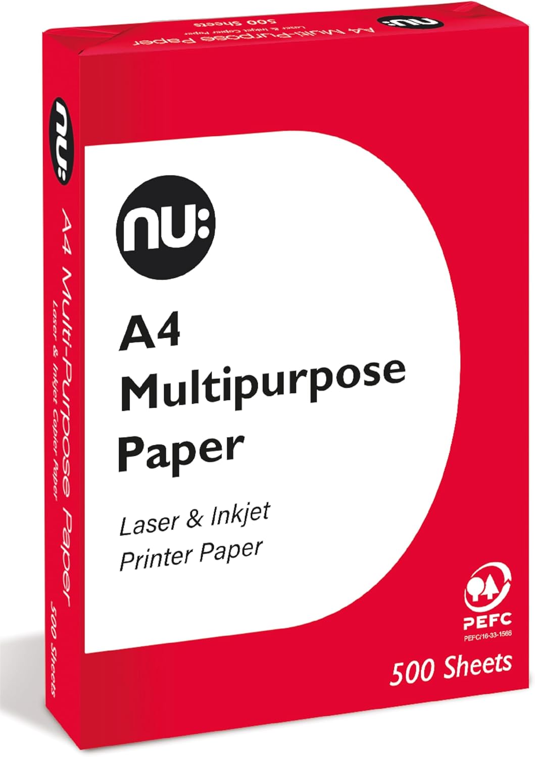 NU: Multi-Purpose Printer Paper, White, 500 Sheets.