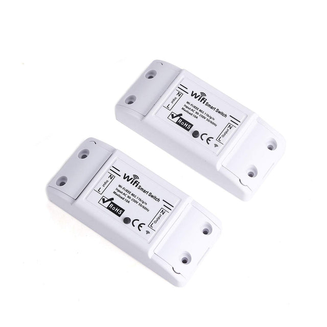 2 Pack WiFi Smart Switch, Wireless Switch Remote Timer Outlet App Control Switch for Smart Home, Compatible with Alexa, Google Home Assistant.