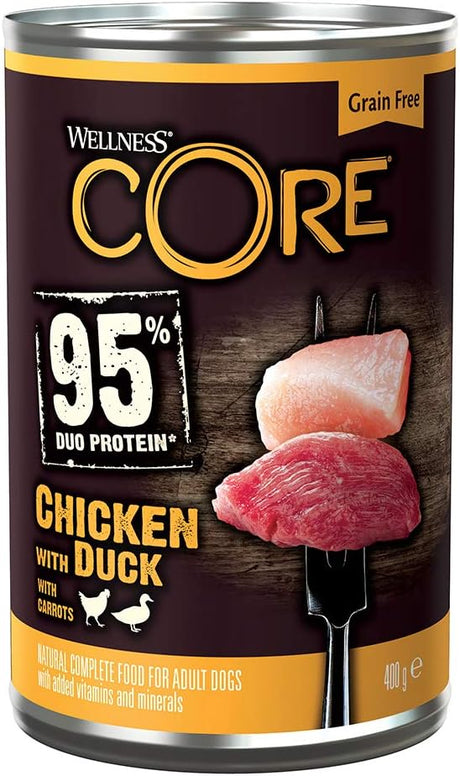 Wellness CORE 95 percentage Lamb and Pumpkin, Wet Dog Food, Grain Free Wet Dog Food, High Meat Content, Lamb and Pumpkin, 6 x 400 g.