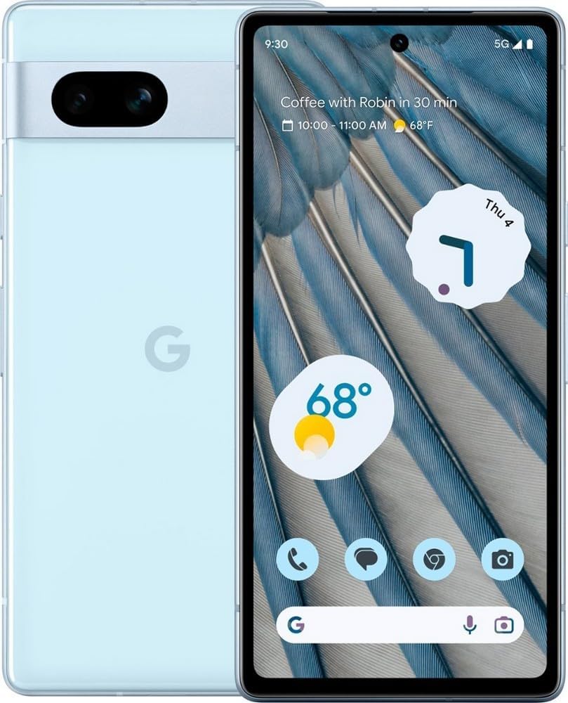 Google Pixel 7A 5G 128GB 8GB RAM 24-Hour Battery - Factory Unlocked for All Carriers - Global Version - Sea (Renewed).