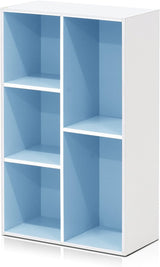 Furinno Luder 5-Cube Reversible Open Shelf, White.