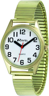 Ravel - Unisex Super Bold Sight Aid Watch with Big Numbers on Stainless Steel Expander Bracelet.