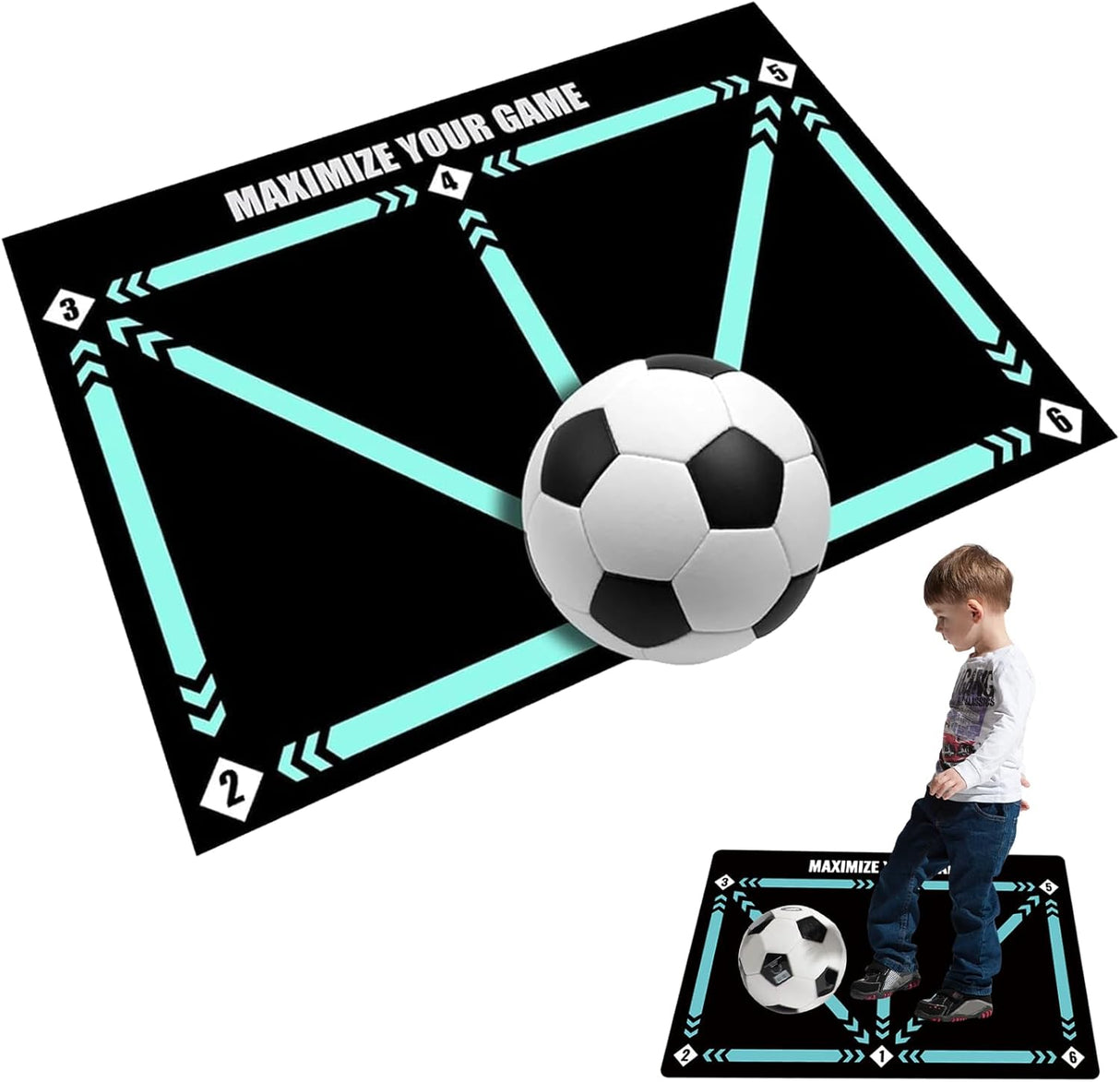 Football Training Mat, Non-Slip Shock Football Mastery Mat Large Football Mat Ball Control Dribble Mat Soccer Training Equipment for Kids Adults Indoor.