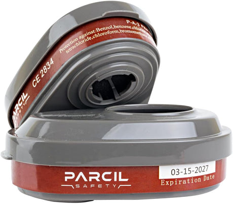 P-A-3 Organic Vapor and Particulate Dual Filter Set - Carbon Activated Charcoal Filter Cartridges - Replaces PT-101, PD-101, and T-61 Respirator Masks.