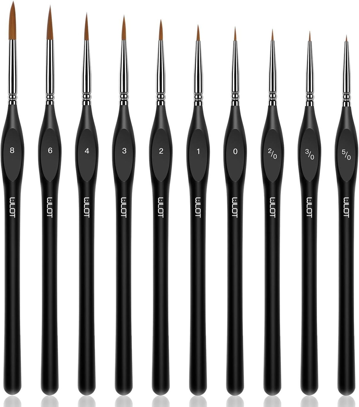 Fine Detail Brushes with Triangular Handles,10 Miniature Brush for Fine Detailing & Art Painting,Acrylic&Nail, Models,Watercolour, Miniatures,Oil, Wargaming figures.(golden maple series）.