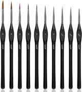 Fine Detail Brushes with Triangular Handles,10 Miniature Brush for Fine Detailing & Art Painting,Acrylic&Nail, Models,Watercolour, Miniatures,Oil, Wargaming figures.(golden maple series）.