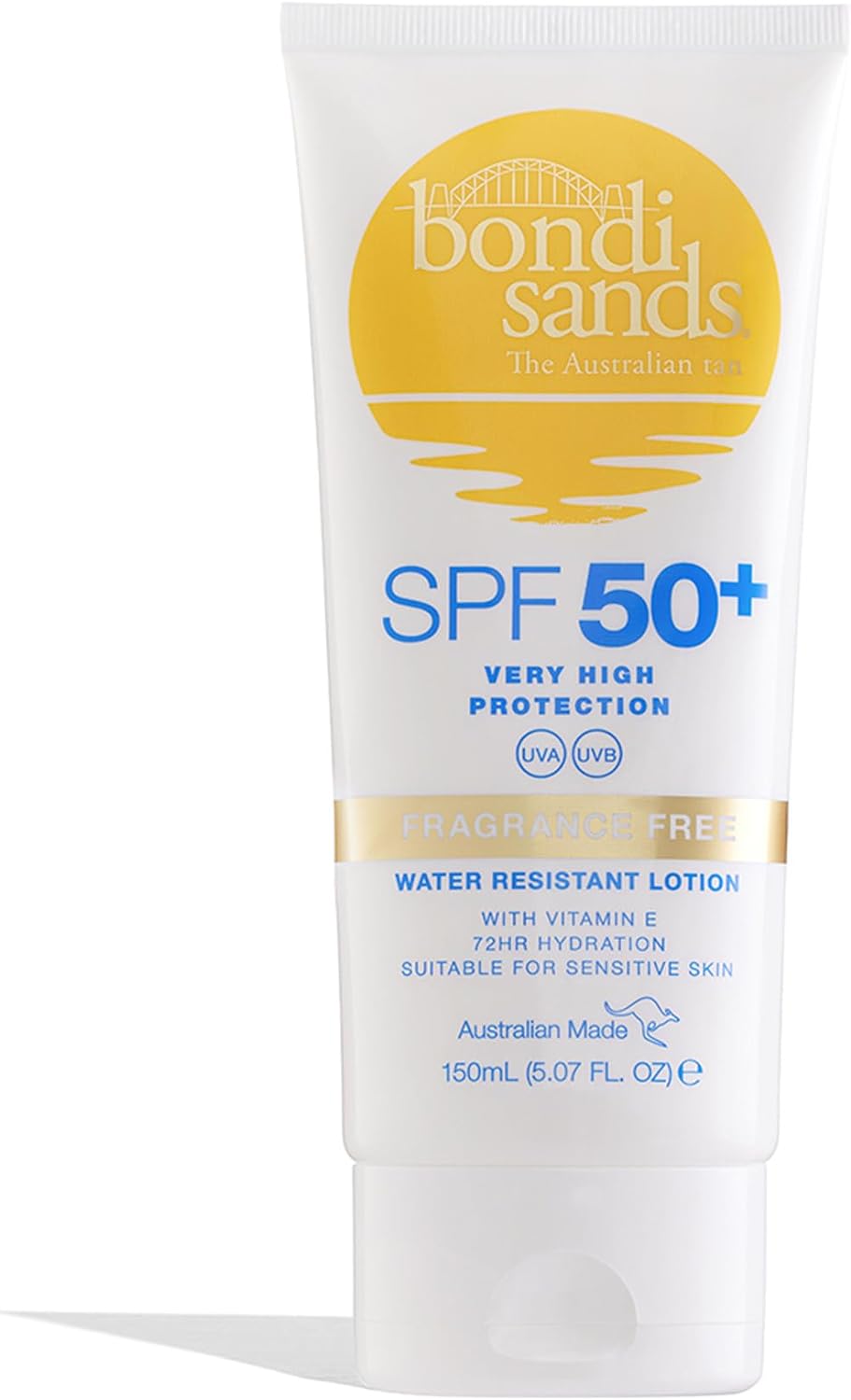 Bondi Sands Fragrance Free Sunscreen Lotion SPF 50+ | Non-Greasy Broad-Spectrum Formula Moisturises, Soothes, and Protects Skin, Water Resistant Up To 4 Hours, Vegan + Cruelty Free | 150 mL/5.07 Oz.