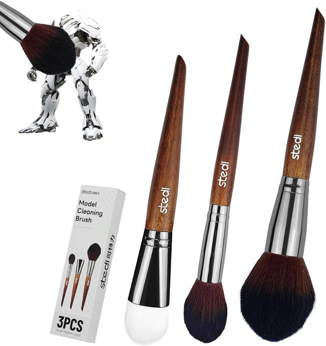 stedi Model Cleaning Brush Kit, Model Hobby Making Tools, 2 Soft and 1 Stiff Figure Duster Brush, Model Dusting Brush for Statues, Gundam, Scale Military Hobby Crafts.