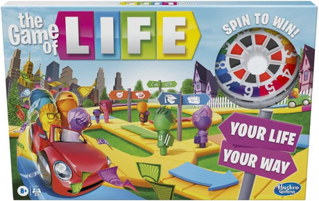 Hasbro Gaming The Game of Life Game, Family Board Game for 2 to 4 Players, for Kids Ages 8 and Up, Includes Colourful Pegs.