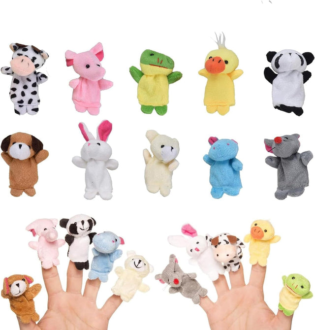 Finger Puppets 10 Pcs Finger Puppets Cute Soft Wild Animals Finger Doll Props, Hand Puppet Toys Kids Educational Story Time Cute Finger Doll Props Figures Novelty Toys Gift for Kids Baby.