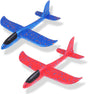 Maigendoo 2 Packs Large Airplane Toy, Foam Plane Gliders, Manual Throwing Foam Plane, Dual Flight Mode Aeroplane Toys for Boys Girls Outdoor Sport Game, Kids Birthday Party Favors, Red Blue.