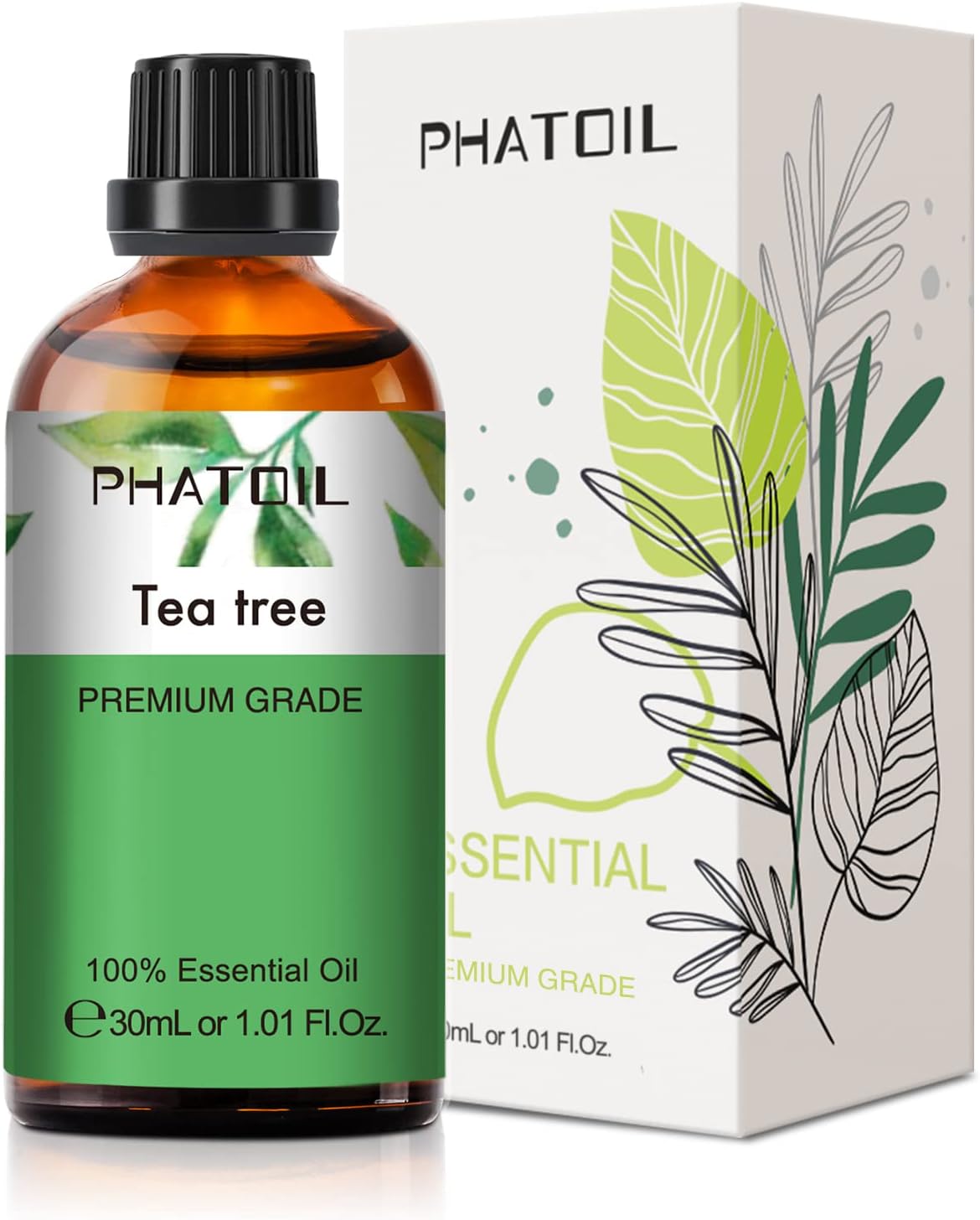 PHATOIL Peppermint Essential Oil 100ML, Pure Premium Grade Peppermint Essential Oils for Diffuser, Humidifier, Aromatherapy, Candle Making.