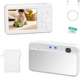 MUTRAIN Slide Open Digital Point and Shoot Android Camera with Mirror, 1080P Photography Practice, White, X10, 32G.